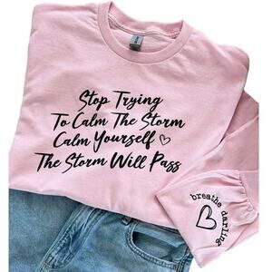 The Storm...Breathe Darling Pink X-Large Women's Long Sleeve T-Shirt